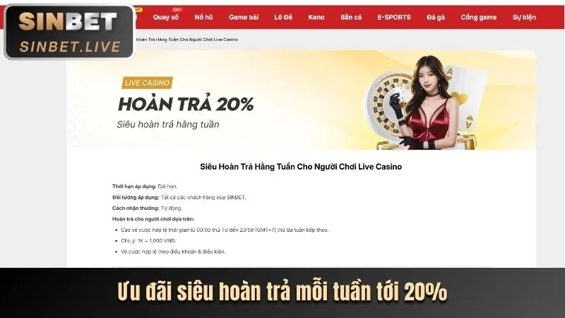 Thưởng nạp lại hàng tuần cho người chơi cá cược thể thao tại sun city casino